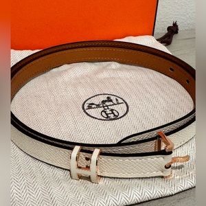 Hermes Pop H belt Craie Rose Gold Hardware
